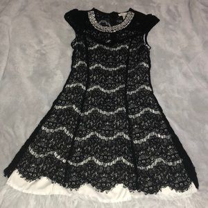 Black, white,pearl dress